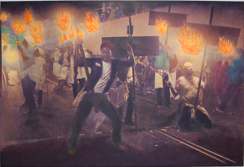 Flambeaux - $3000 - 34 X 50 Acrylic on Giclee