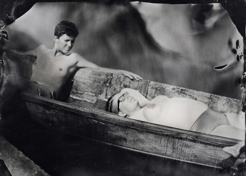 YAssi and Alicia in the Homemade Canoe - 18.5 x 25.5 - $750 Unframed