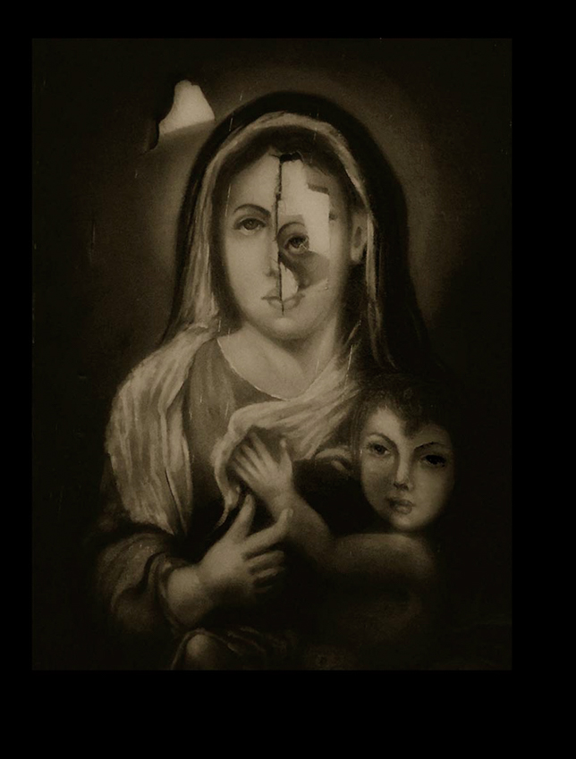 Josephine Sacabo - Damaged Madonna - 17 3/4 x 13 5/8 - $1800